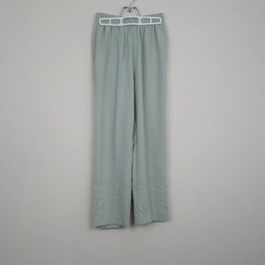 Vintage Sage Green Lightweight Linen Style Stretchy Casual Dress Pants Slacks